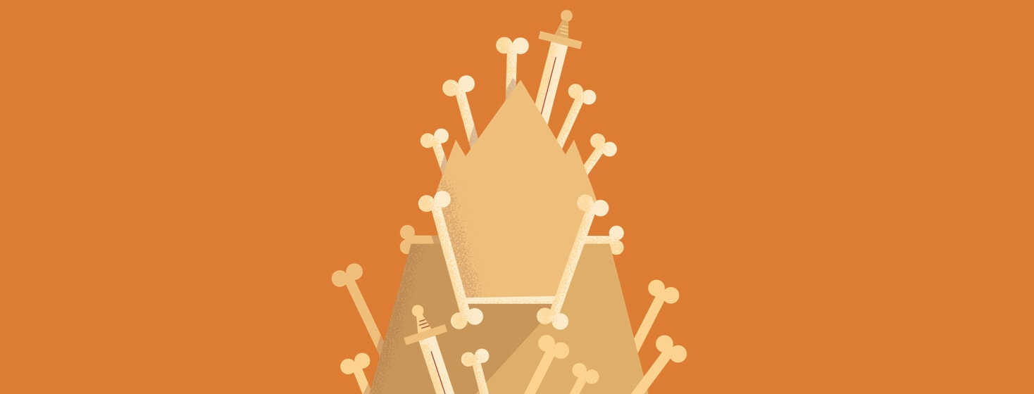 Iron throne made of bones
