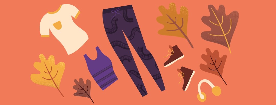 Fall clothing including boots, leggings, and ear muffs