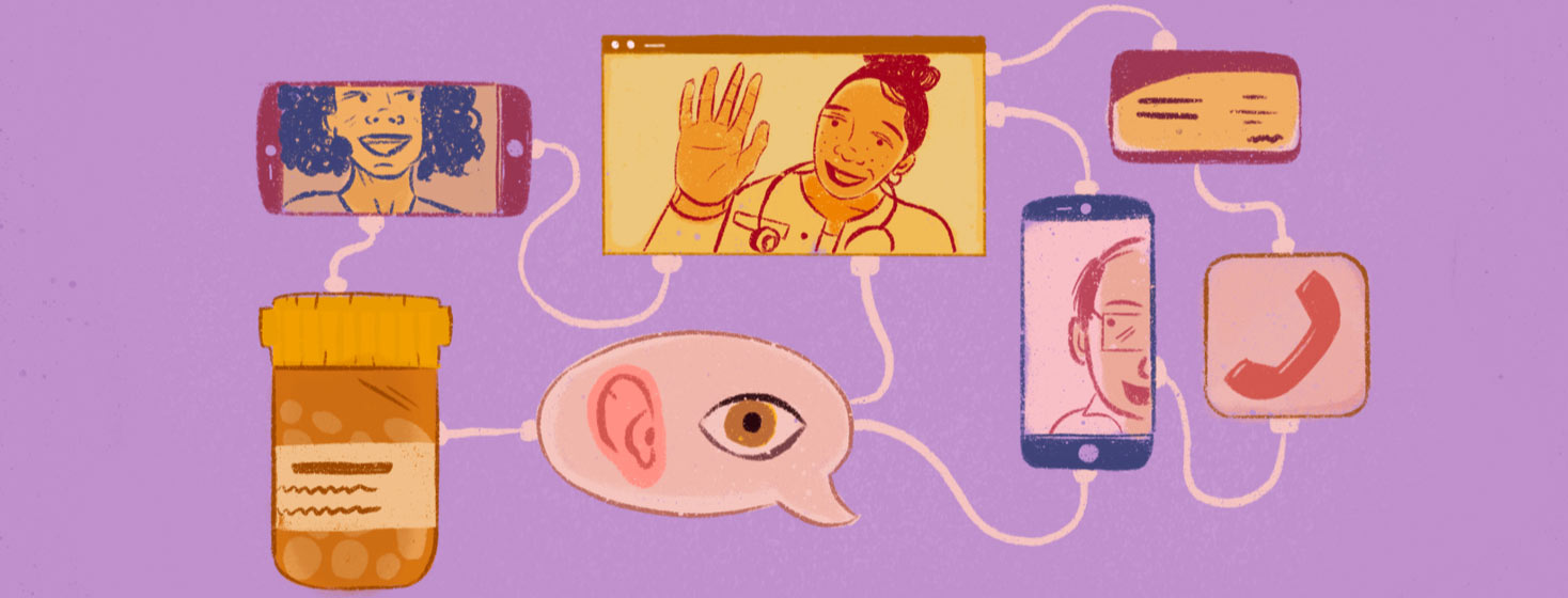 Doctor, patient, iPhone, mobile device, computer screen