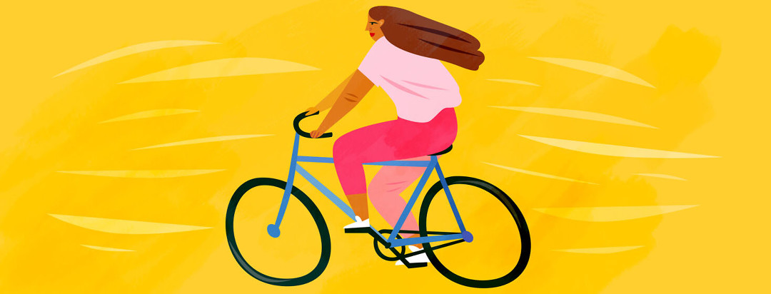 Woman biking