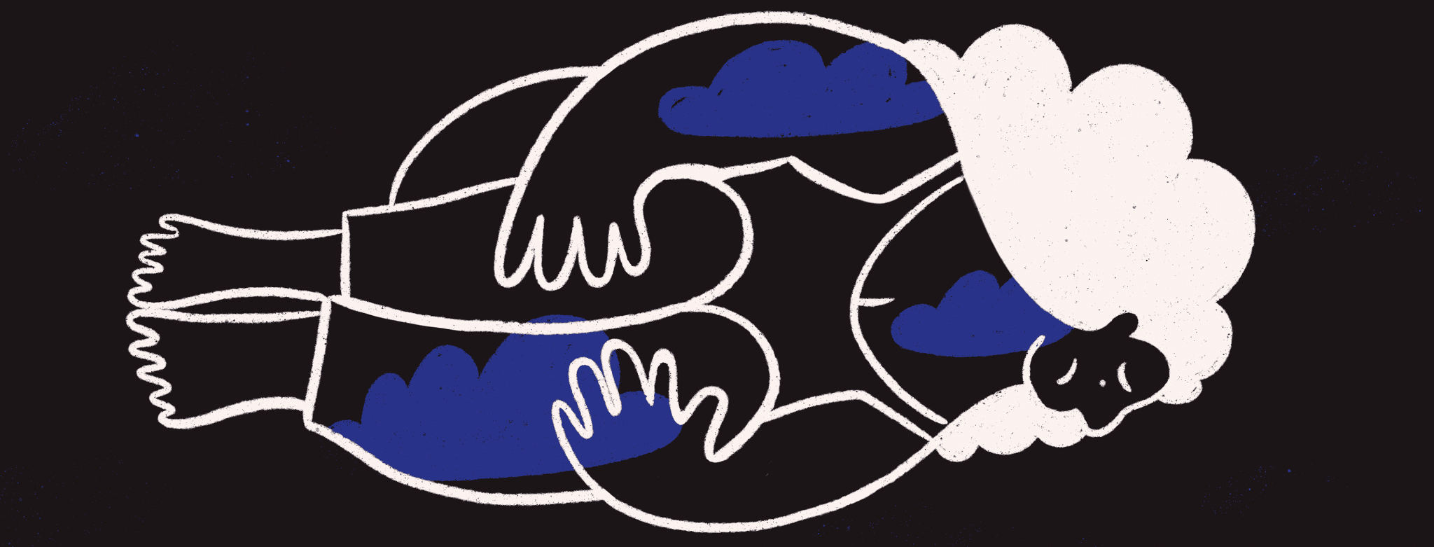 Cold blue clouds move through a woman's body