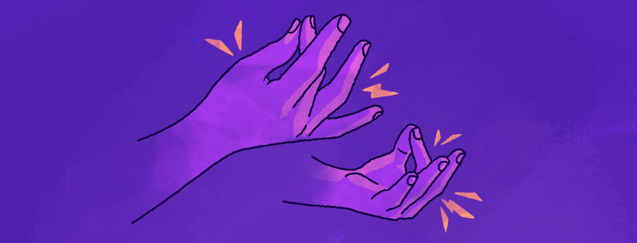 Hands engaged in finger stretches to help alleviate pain